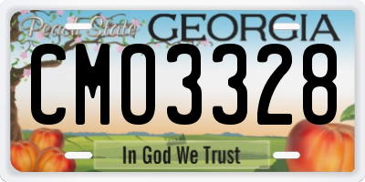 GA license plate CMO3328