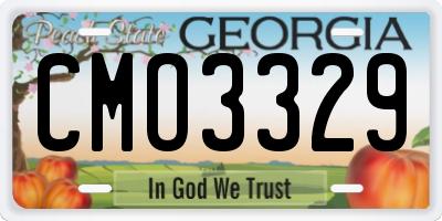 GA license plate CMO3329