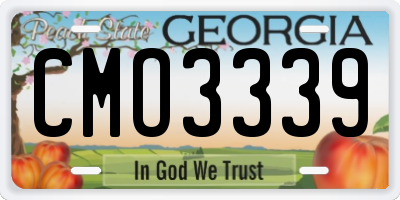 GA license plate CMO3339