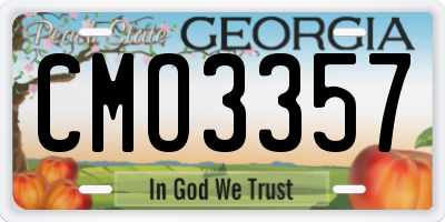 GA license plate CMO3357