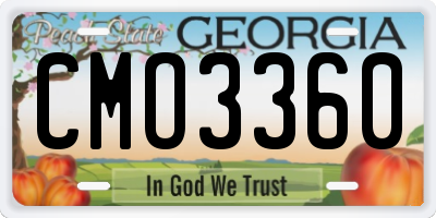 GA license plate CMO3360
