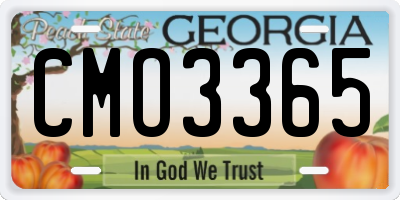 GA license plate CMO3365