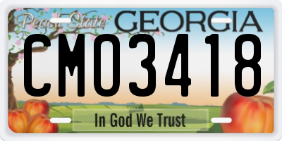GA license plate CMO3418
