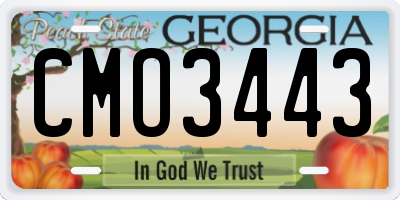 GA license plate CMO3443