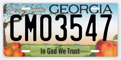 GA license plate CMO3547