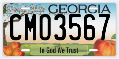 GA license plate CMO3567