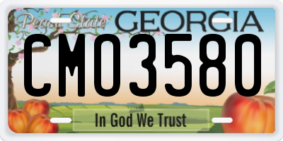 GA license plate CMO3580