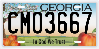 GA license plate CMO3667