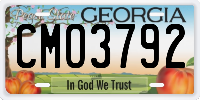 GA license plate CMO3792