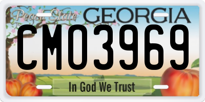 GA license plate CMO3969