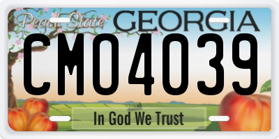 GA license plate CMO4039