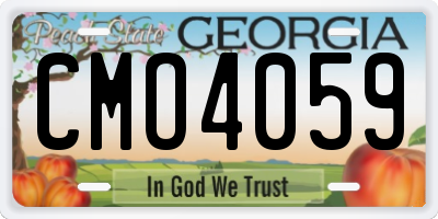 GA license plate CMO4059