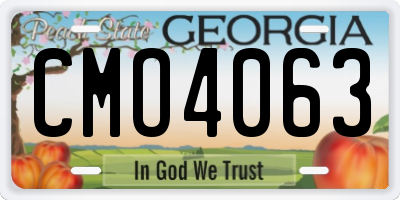 GA license plate CMO4063