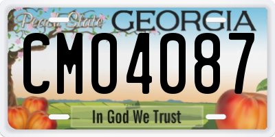 GA license plate CMO4087