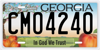 GA license plate CMO4240