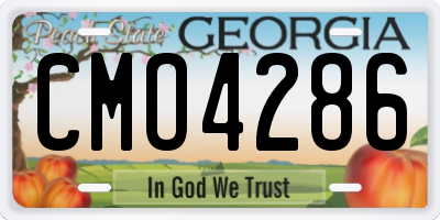 GA license plate CMO4286