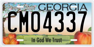 GA license plate CMO4337
