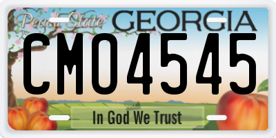 GA license plate CMO4545
