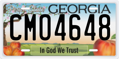GA license plate CMO4648