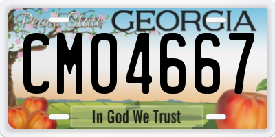GA license plate CMO4667