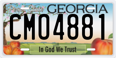 GA license plate CMO4881