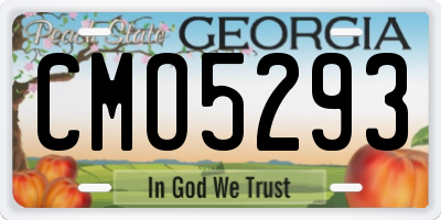 GA license plate CMO5293