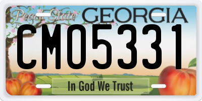 GA license plate CMO5331