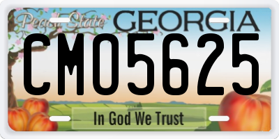 GA license plate CMO5625