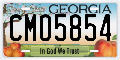 GA license plate CMO5854
