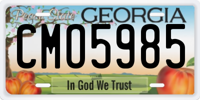 GA license plate CMO5985