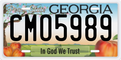 GA license plate CMO5989