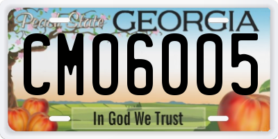 GA license plate CMO6005