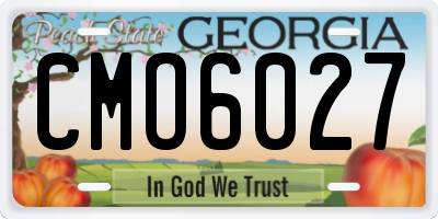 GA license plate CMO6027