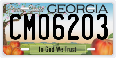 GA license plate CMO6203