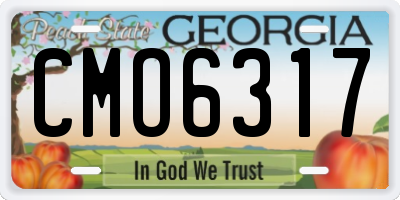 GA license plate CMO6317