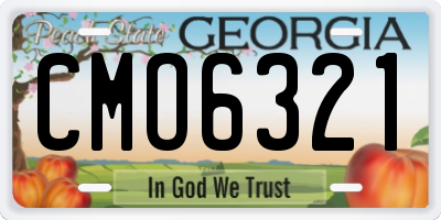 GA license plate CMO6321