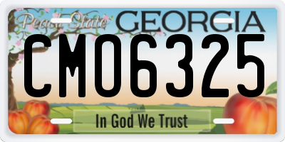 GA license plate CMO6325