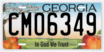 GA license plate CMO6349