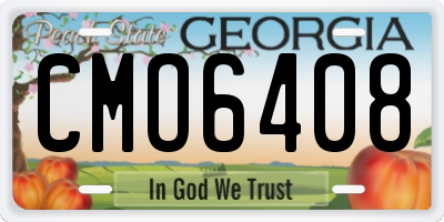 GA license plate CMO6408