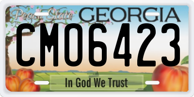 GA license plate CMO6423
