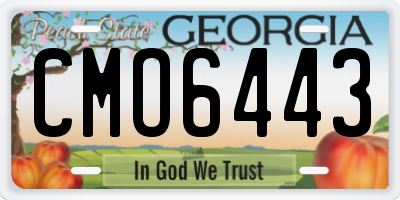 GA license plate CMO6443