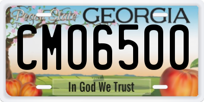 GA license plate CMO6500