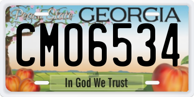 GA license plate CMO6534