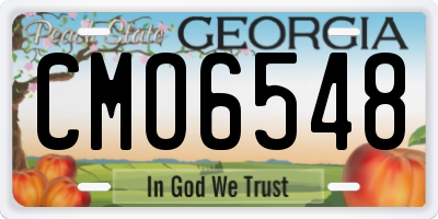 GA license plate CMO6548