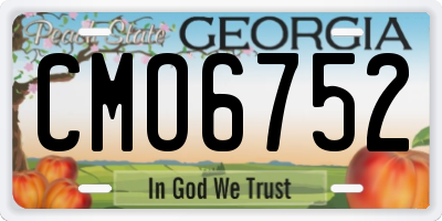 GA license plate CMO6752
