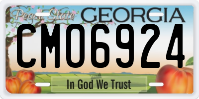 GA license plate CMO6924