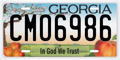 GA license plate CMO6986