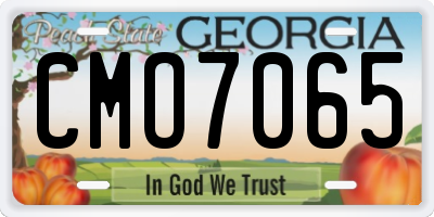 GA license plate CMO7065