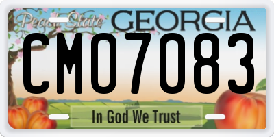 GA license plate CMO7083