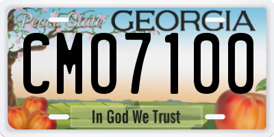 GA license plate CMO7100